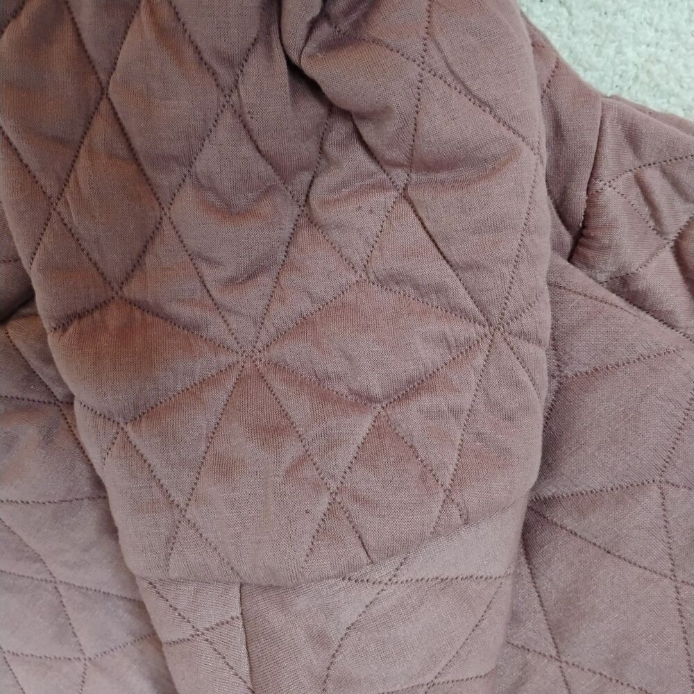 Mauve Pink Quilted Pullover Drawing Minimalist Geometric Hoodie Size  Xl - Picture 8 of 8